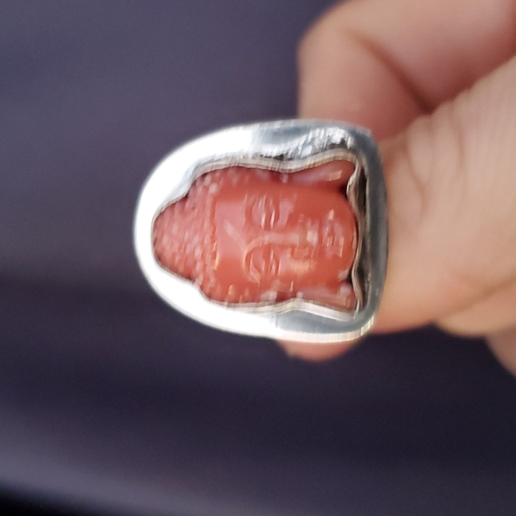 New Carved Buddha Head Unisex 925 Silver Ring. - Picture 9 of 13